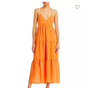 Bloomingdales Aqua Halter Maxi Dress XL